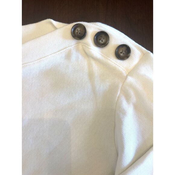 NWT Who What Wear Womens Pull Over Top SMALL Coastal Grandma Casual Buttons - Picture 4 of 9